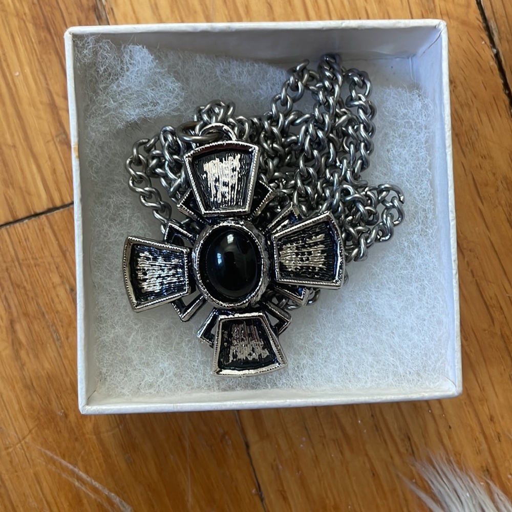 Genuine “Whitby Jet” gemstone pendant necklace